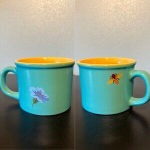 ANNIE’S TREASURES Honey Bee and Flower Ceramic Wide Mouth Mug / Bowl